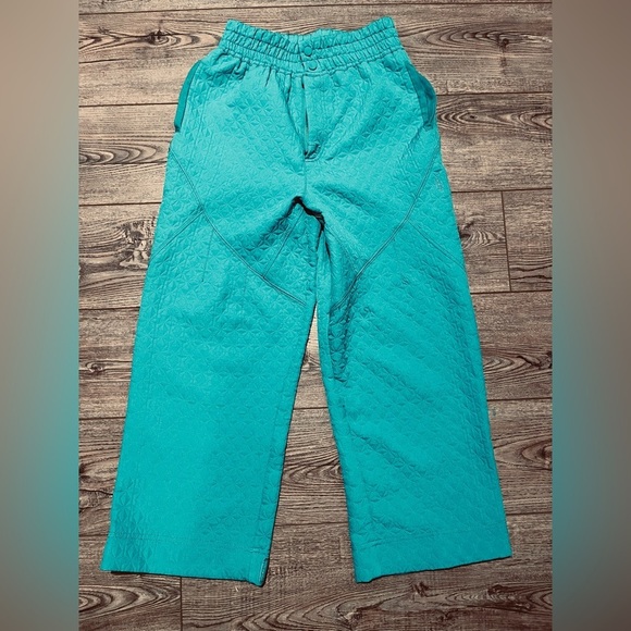 Free people teal textured quilted flip side boho indie core chic pants - Picture 3 of 5